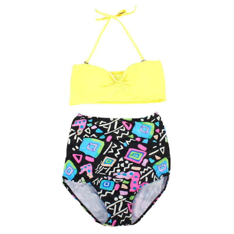 Women's Solid Color Sexy Split Swimsuit Picture color