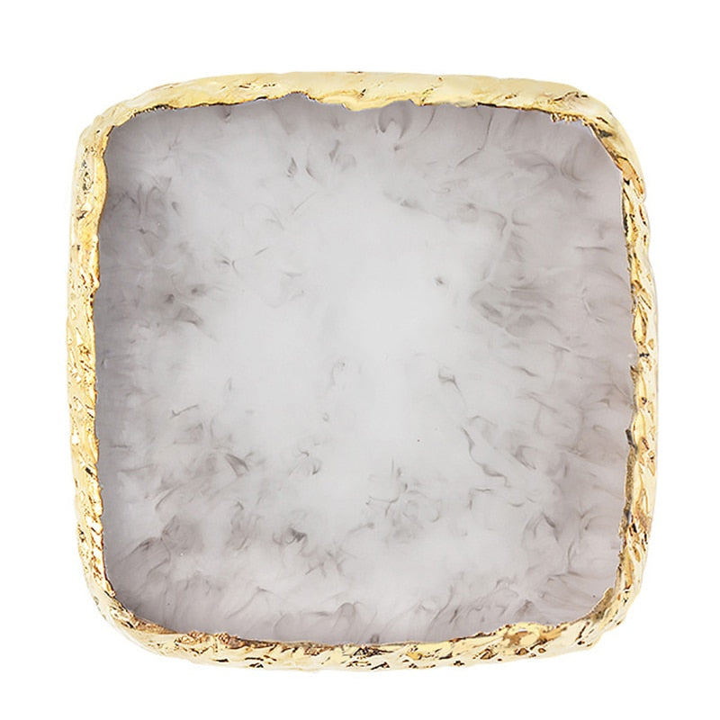 1PC Round Resin Agate Stone Nail Art Palette False Nail Tips Mixing Color Drawing Pallet Gel Polish Display Shelf Manicure Tool 18