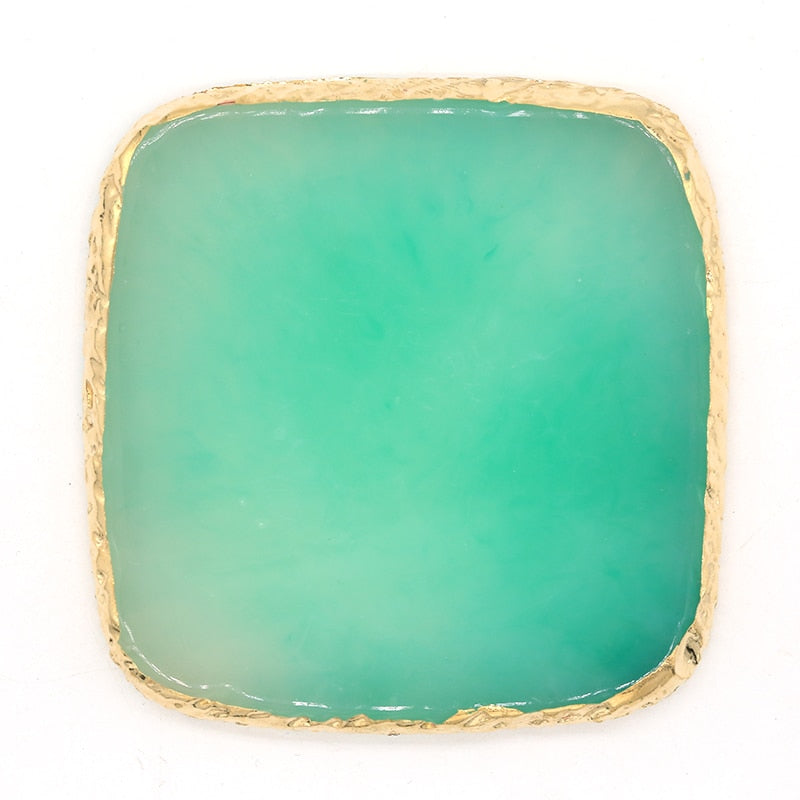 1PC Round Resin Agate Stone Nail Art Palette False Nail Tips Mixing Color Drawing Pallet Gel Polish Display Shelf Manicure Tool 17