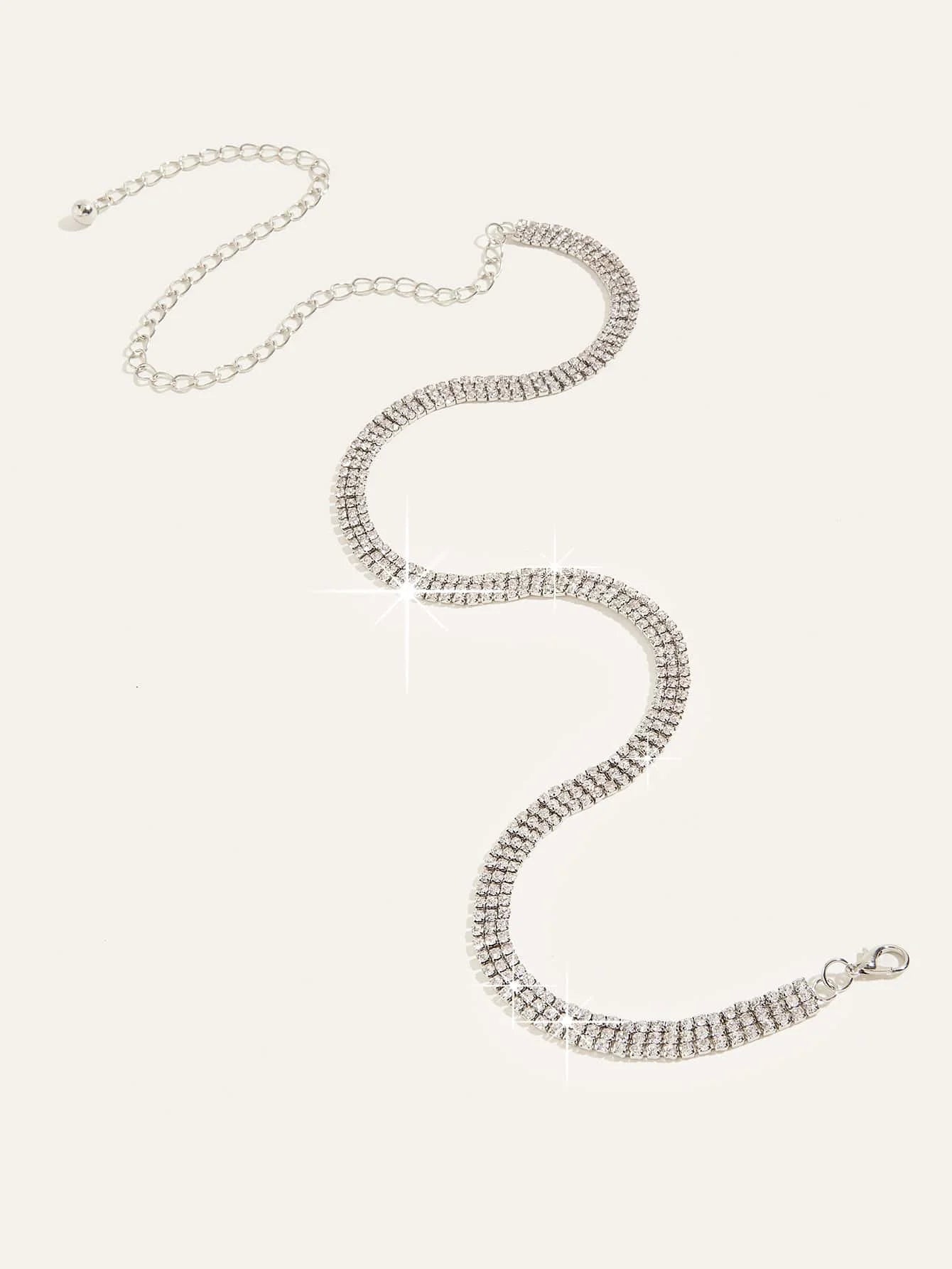 1pc Rhinestone Decor Chain Belt