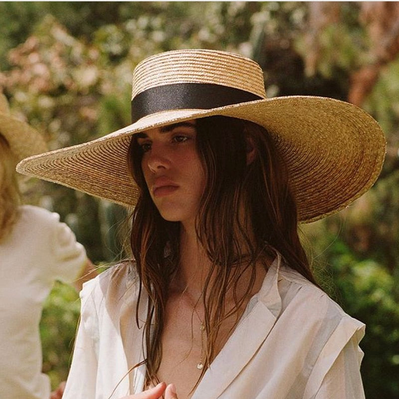 2022 Big Brim Straw Hats For Women Summer Oversized Beach Hat UV Protection Sun Hat Wholesale