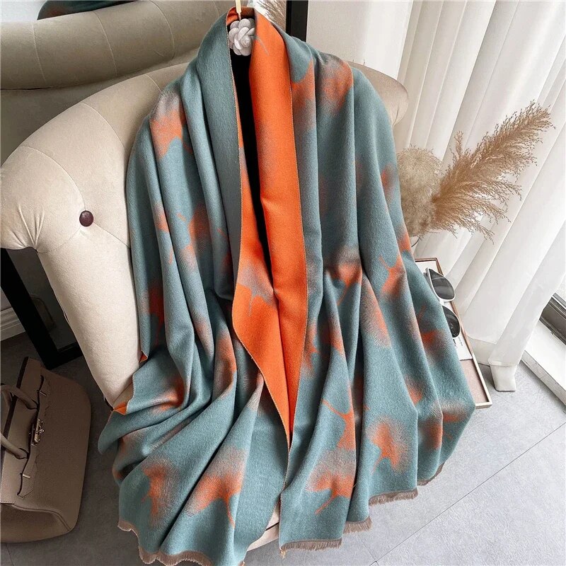 2022 Luxury Cashmere Sacarf for Women Leopard Print Thick Blanket with Tassel Large Shawl and Wrap Bufanda Winter Warm Echarpe WYT30-4