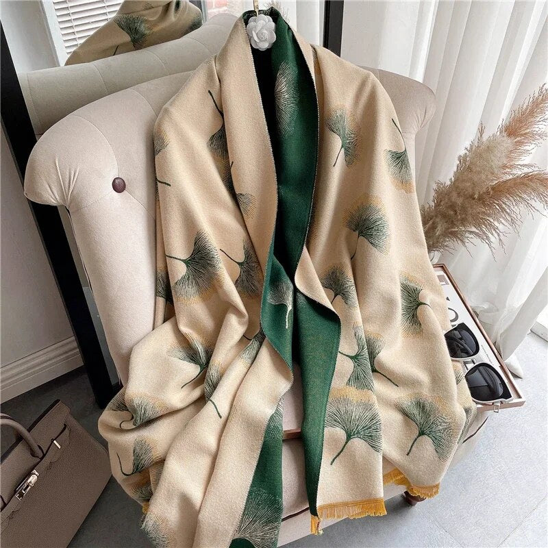 2022 Luxury Cashmere Sacarf for Women Leopard Print Thick Blanket with Tassel Large Shawl and Wrap Bufanda Winter Warm Echarpe WYT30-1