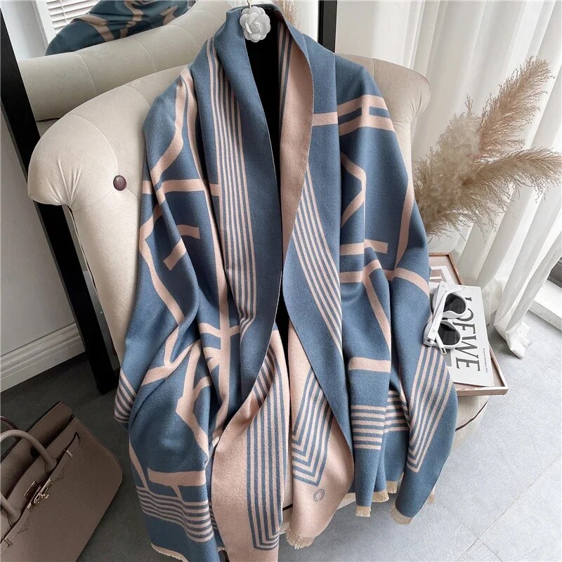 2022 Luxury Cashmere Sacarf for Women Leopard Print Thick Blanket with Tassel Large Shawl and Wrap Bufanda Winter Warm Echarpe WYT24-2