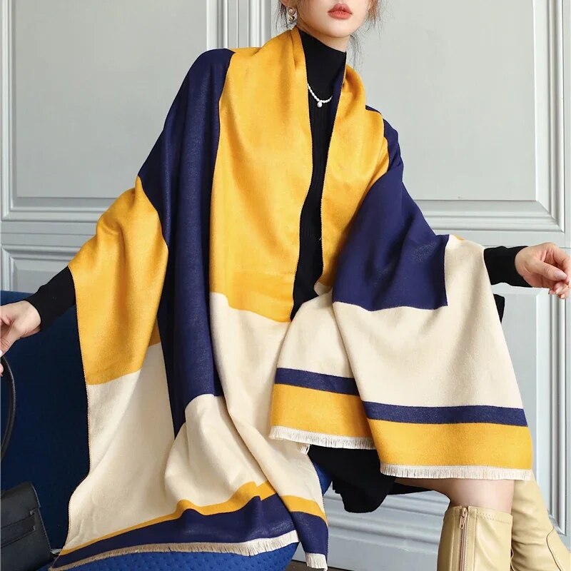 2022 Luxury Cashmere Sacarf for Women Leopard Print Thick Blanket with Tassel Large Shawl and Wrap Bufanda Winter Warm Echarpe WYT34-4
