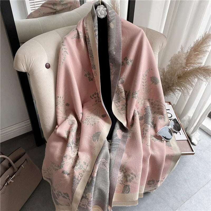 2022 Luxury Cashmere Sacarf for Women Leopard Print Thick Blanket with Tassel Large Shawl and Wrap Bufanda Winter Warm Echarpe WYT26-1