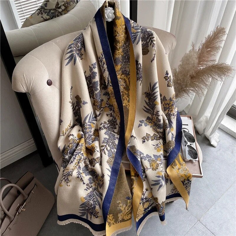 2022 Luxury Cashmere Sacarf for Women Leopard Print Thick Blanket with Tassel Large Shawl and Wrap Bufanda Winter Warm Echarpe WYT26-3