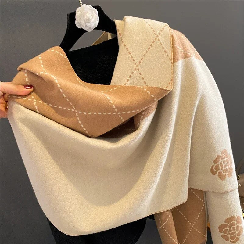 2022 Luxury Cashmere Sacarf for Women Leopard Print Thick Blanket with Tassel Large Shawl and Wrap Bufanda Winter Warm Echarpe WYT427-2