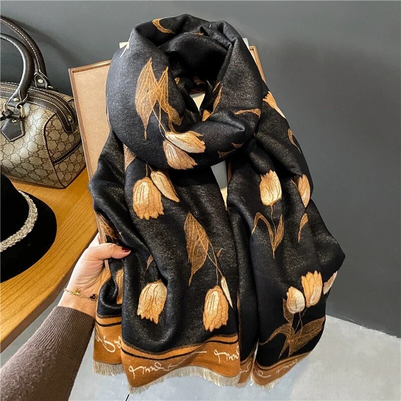 2022 Luxury Cashmere Sacarf for Women Leopard Print Thick Blanket with Tassel Large Shawl and Wrap Bufanda Winter Warm Echarpe WYT325-1