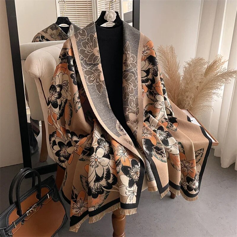 2022 Luxury Cashmere Sacarf for Women Leopard Print Thick Blanket with Tassel Large Shawl and Wrap Bufanda Winter Warm Echarpe WYT399-1