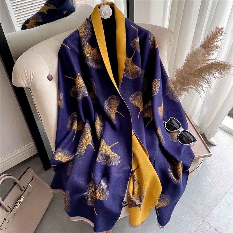 2022 Luxury Cashmere Sacarf for Women Leopard Print Thick Blanket with Tassel Large Shawl and Wrap Bufanda Winter Warm Echarpe WYT30-2