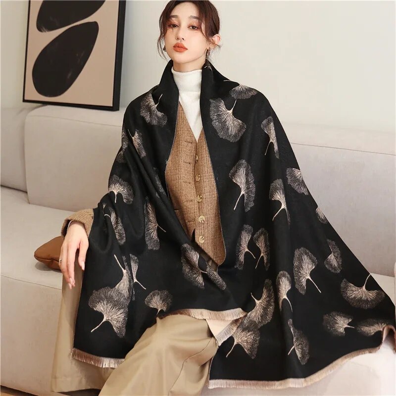 2022 Luxury Cashmere Sacarf for Women Leopard Print Thick Blanket with Tassel Large Shawl and Wrap Bufanda Winter Warm Echarpe WYT30-5