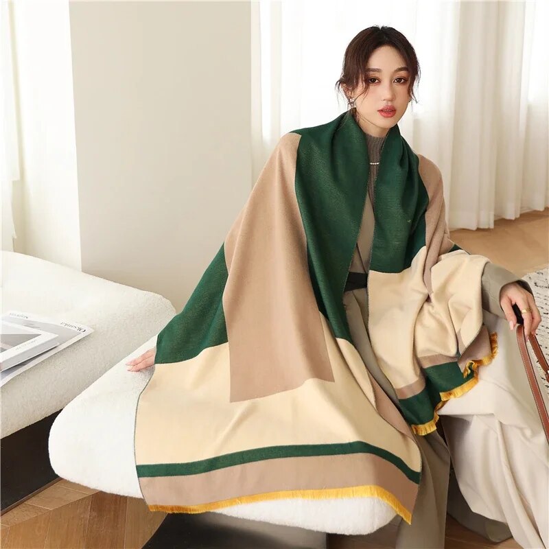 2022 Luxury Cashmere Sacarf for Women Leopard Print Thick Blanket with Tassel Large Shawl and Wrap Bufanda Winter Warm Echarpe WYT34-3