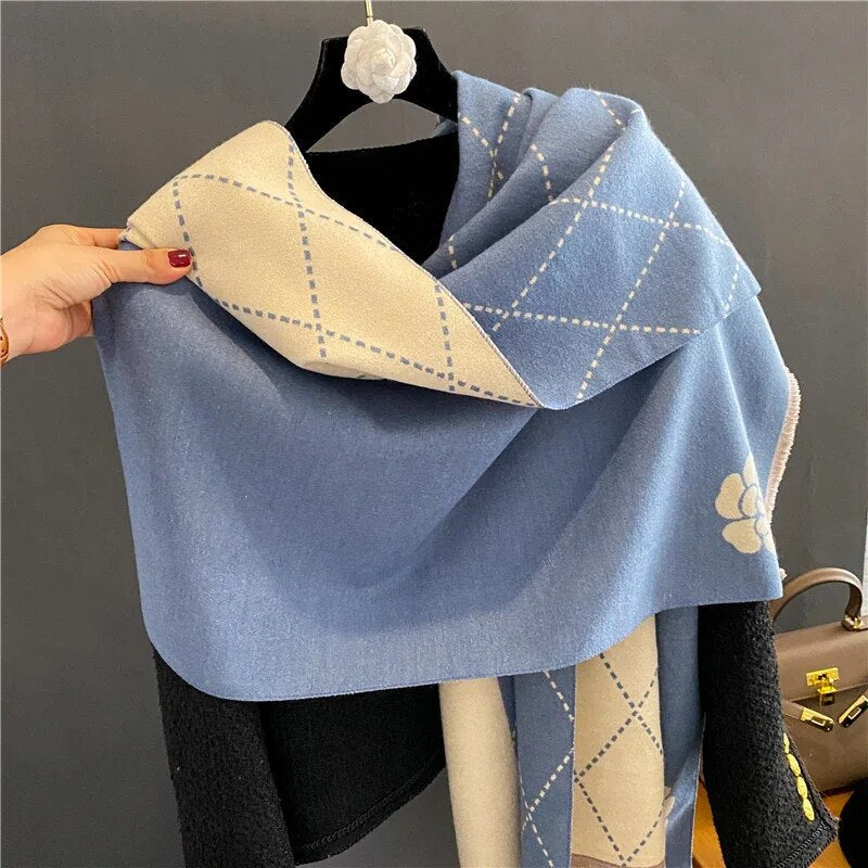 2022 Luxury Cashmere Sacarf for Women Leopard Print Thick Blanket with Tassel Large Shawl and Wrap Bufanda Winter Warm Echarpe WYT427-1