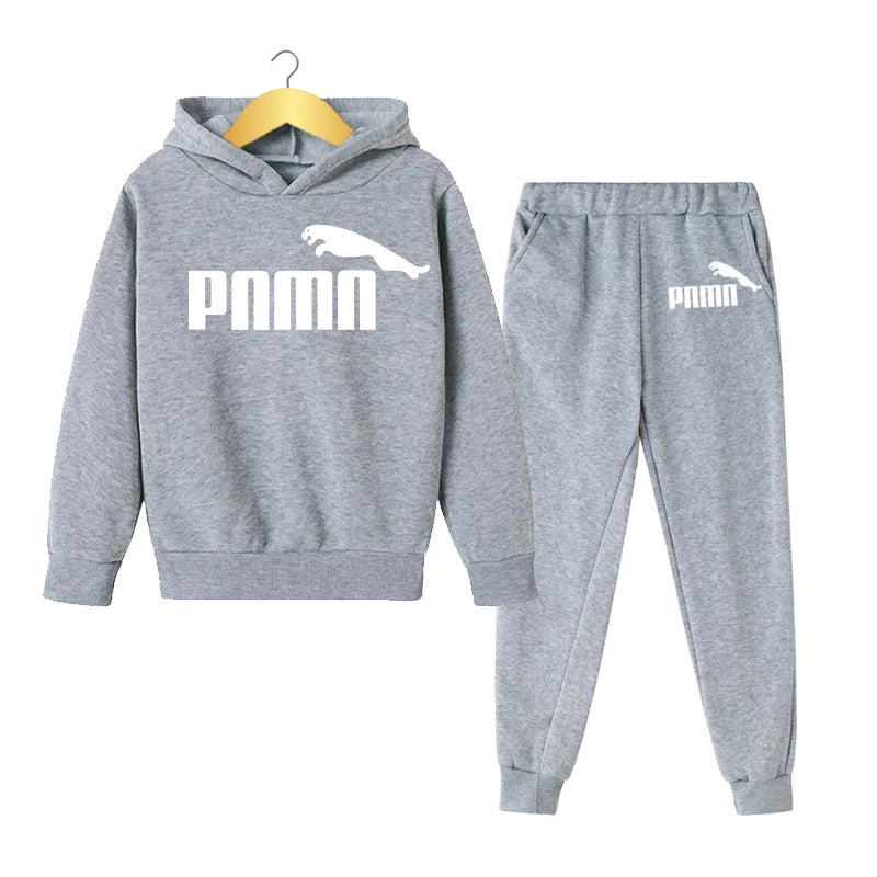 2023 Children's Boys Handsome Sweatshirt Spring and Autumn Hoodie+Pants 2-piece Sets Boys Girls Outdoor Jogging Casual Wear Coat P46 Red Black