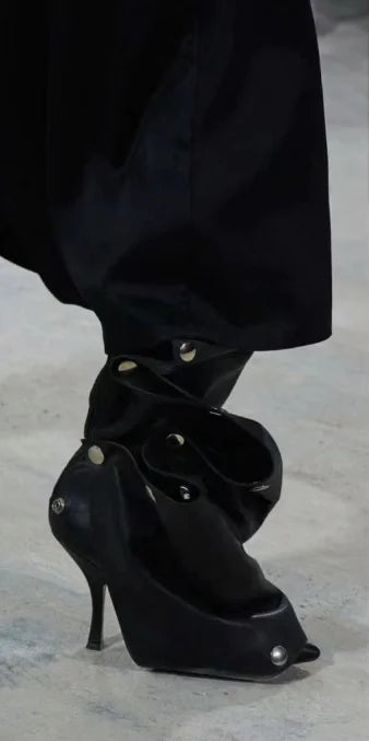 2023 European and American Fashion Sexy Slim Fit High Heel Pleated Long Boots Women's Four Seasons Long Boots Sexy Show Boots black