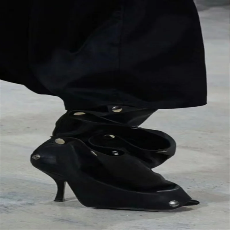 2023 European and American Fashion Sexy Slim Fit High Heel Pleated Long Boots Women's Four Seasons Long Boots Sexy Show Boots