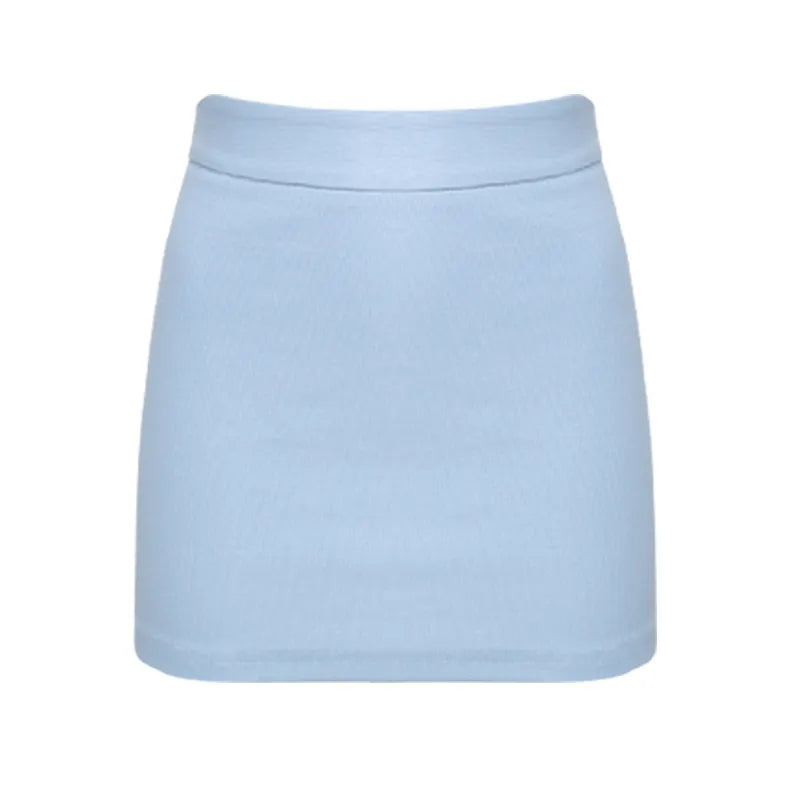 2024 Autumn Japanese Long Sleeve Slim 3 Piece Dress Set Women Kawaii Clothing Pure Color Cardigan + Mini Skirts Fashion Suits Only Skirts