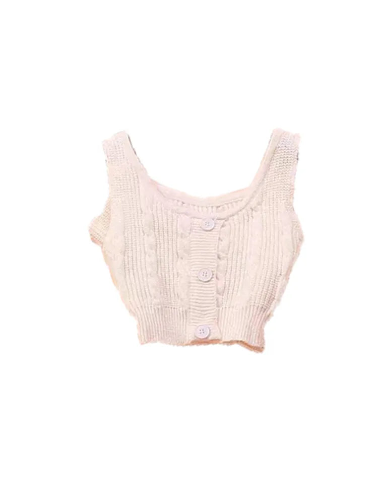 2024 Autumn Sweet Skirt 3 Piece Set Office Lady Casual Blouse + Slim Sexy Vest + Women Party Mini Skirt Korean Fashion Chic Only Vest