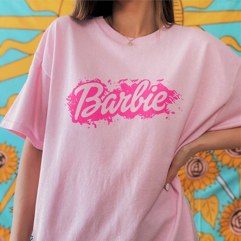 2024 Barbie Short-Sleeved Fashion Ladies T-Shirt Y2K Girls Summer Printing Soft Loose Round Neck Tops Undershirt Yoga Clothes
