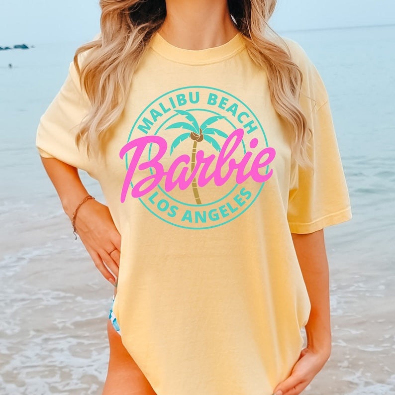 2024 Barbie Short-Sleeved Fashion Ladies T-Shirt Y2K Girls Summer Printing Soft Loose Round Neck Tops Undershirt Yoga Clothes 7