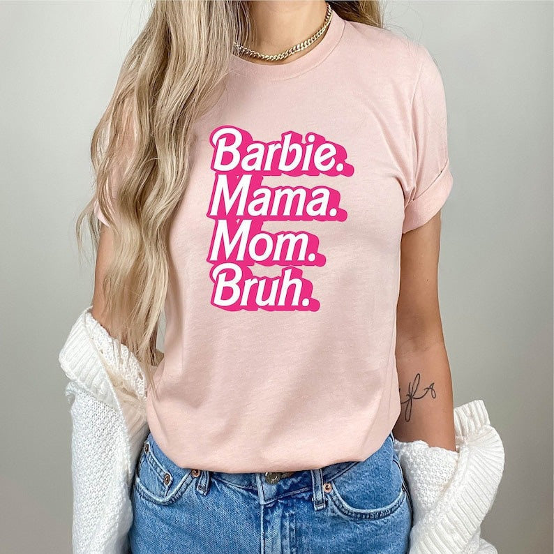 2024 Barbie Short-Sleeved Fashion Ladies T-Shirt Y2K Girls Summer Printing Soft Loose Round Neck Tops Undershirt Yoga Clothes 22