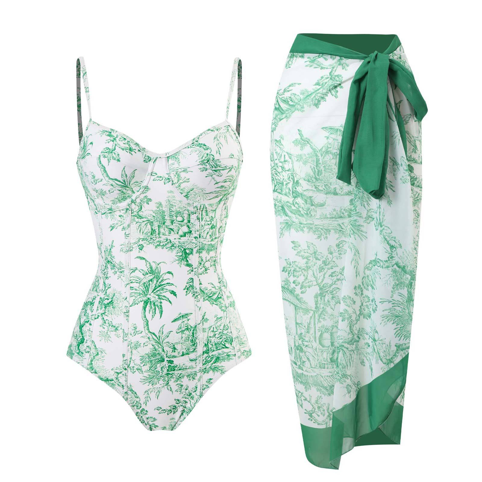 2024 Bikini Floral Ruffled Bikini Set Women 3D Flower High Waist Two Piece Swimsuit Beach Skirt Bathing Suit Swimwear Biquinis set 24