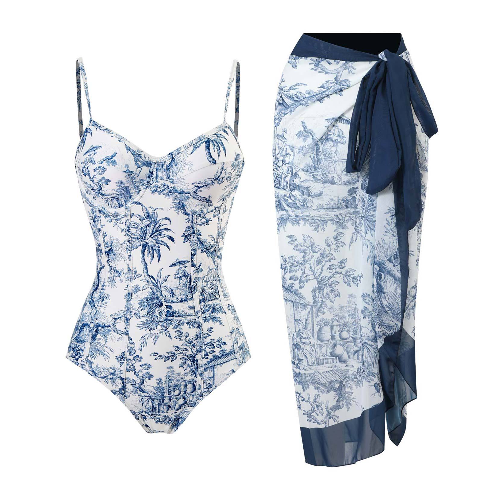 2024 Bikini Floral Ruffled Bikini Set Women 3D Flower High Waist Two Piece Swimsuit Beach Skirt Bathing Suit Swimwear Biquinis set 23