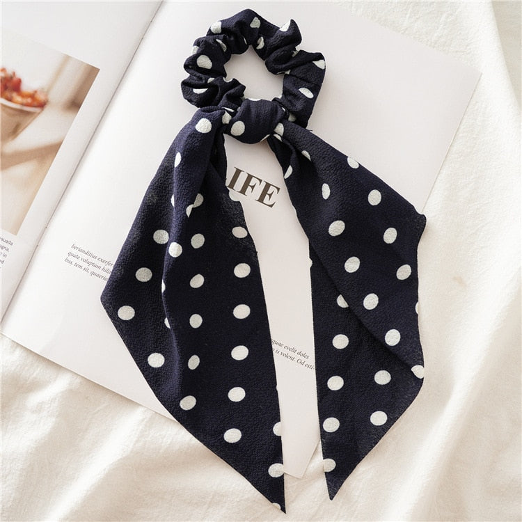 2024 Chiffon Printing Flower Bandana Hair Scarf Headband for Women Vintage Long Ribbon Scrunchie Beach Bandanas Hair Accessories 48