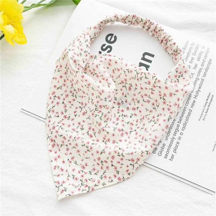 2024 Chiffon Printing Flower Bandana Hair Scarf Headband for Women Vintage Long Ribbon Scrunchie Beach Bandanas Hair Accessories 3
