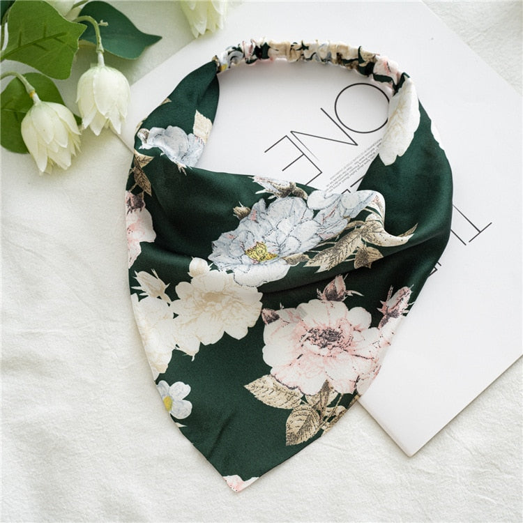 2024 Chiffon Printing Flower Bandana Hair Scarf Headband for Women Vintage Long Ribbon Scrunchie Beach Bandanas Hair Accessories 22