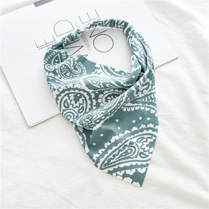 2024 Chiffon Printing Flower Bandana Hair Scarf Headband for Women Vintage Long Ribbon Scrunchie Beach Bandanas Hair Accessories 26