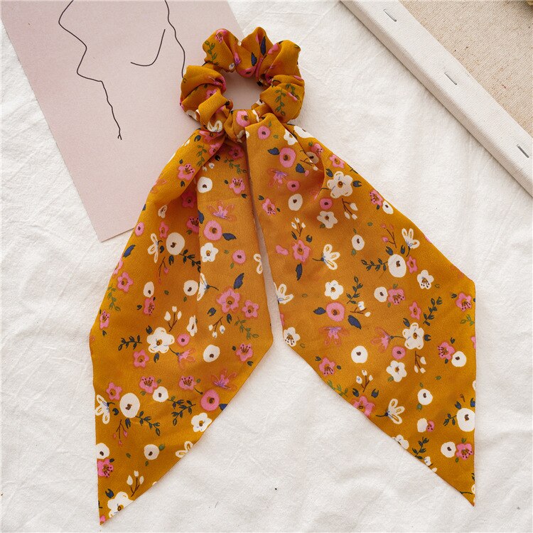 2024 Chiffon Printing Flower Bandana Hair Scarf Headband for Women Vintage Long Ribbon Scrunchie Beach Bandanas Hair Accessories 58