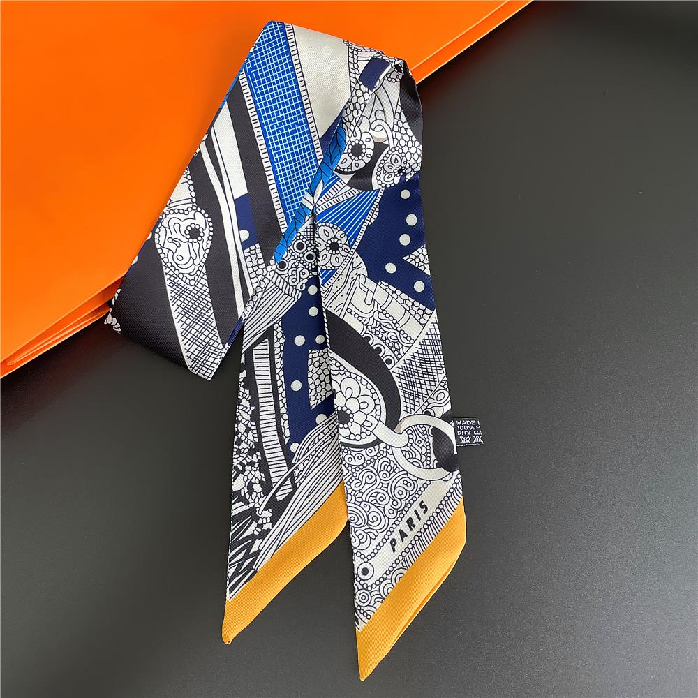 2024 Korean Fashion New Women's Twill Decorative Ribbon Small Scarf Binding Bag Handle Ribbon Hair Band Small Scarf Headband 1 90cmX5cm