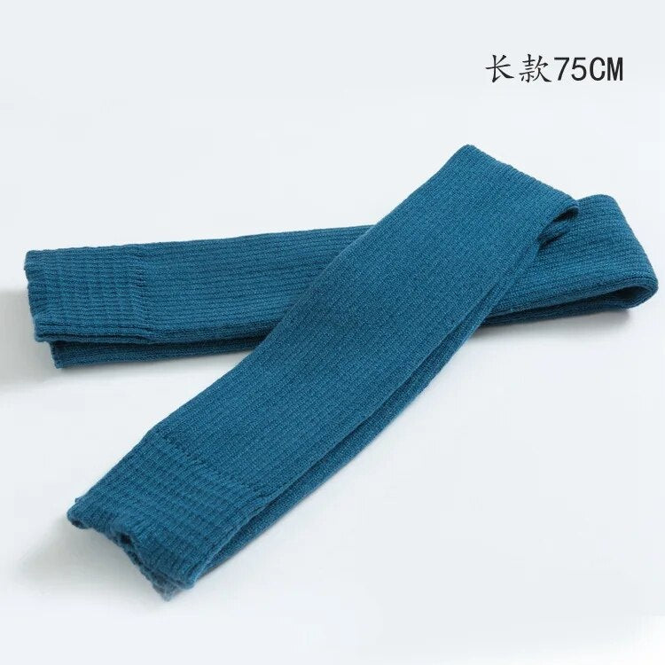 2024 Lolita Long Socks Women Leg Warmers Knitted Warm Foot Cover Arm Warmer Ladies Autumn Winter Crochet Socks Boot Cuffs 75cm Light Blue 1 75CM