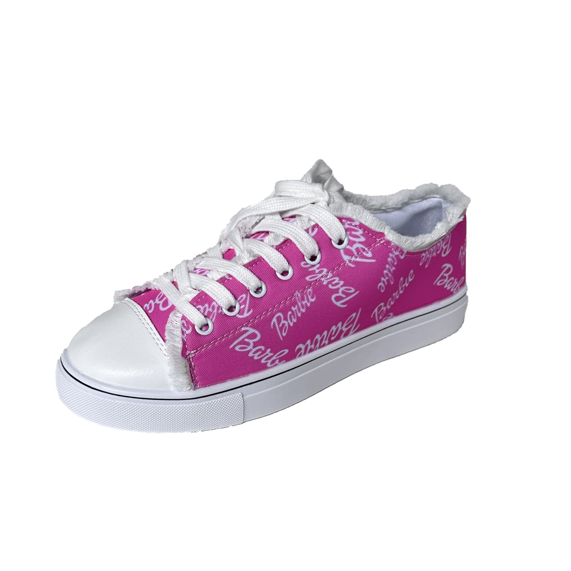 2024 New Barbie 3D Printing Letters Large Size Canvas Shoes Women Students Flat Casual Shoes Fashion Women Sports Board Shoes