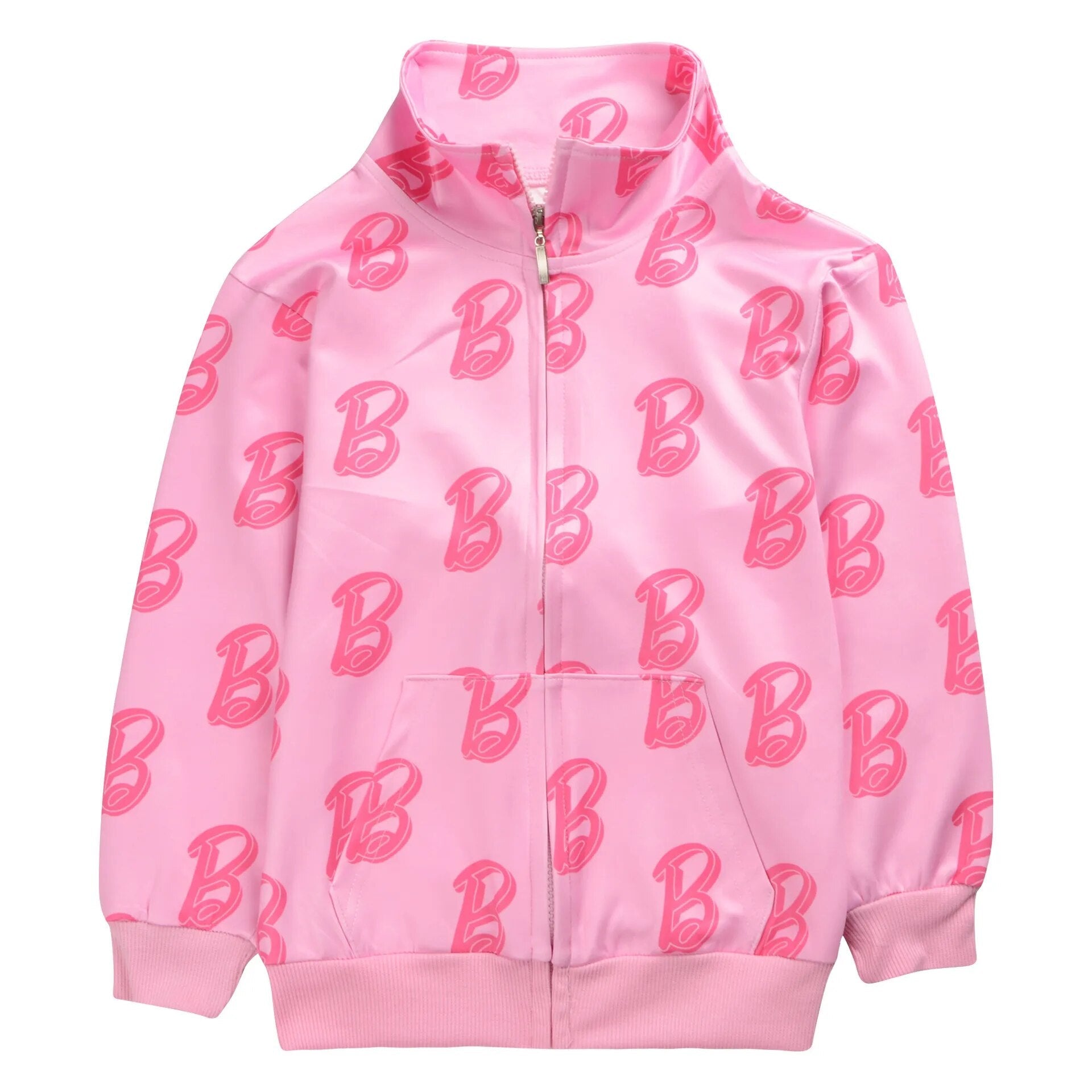 2024 New Barbie Children 2Pcs Jacket Pants Suits Anime Fashion Autumn Boys Girls Kids Zipper Long Sleeve Coat Sports Trousers coat