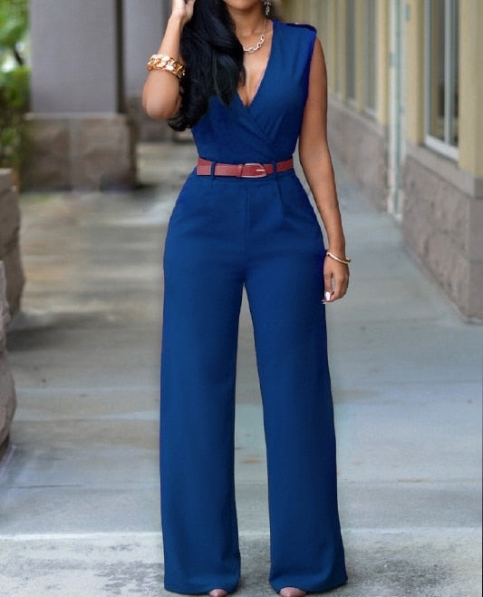 2024 Newly Women Jumpsuit Lady Sleeveless Romper Female jumpsuit Bodysuit Bodycon Party Streetwear Outfit Clothes Party Playsuit Dark Blue