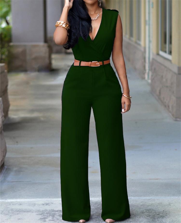 2024 Newly Women Jumpsuit Lady Sleeveless Romper Female jumpsuit Bodysuit Bodycon Party Streetwear Outfit Clothes Party Playsuit Army Green