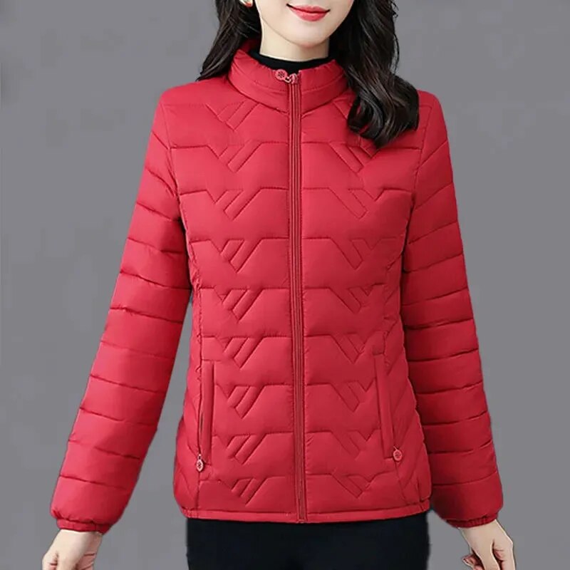 2024 Nnew Autumn Winterr Parkas Warm Down Cotton Jacket Female Slim Thin Coat Women Middle-Aged Mom Short Padded Clothing G3083