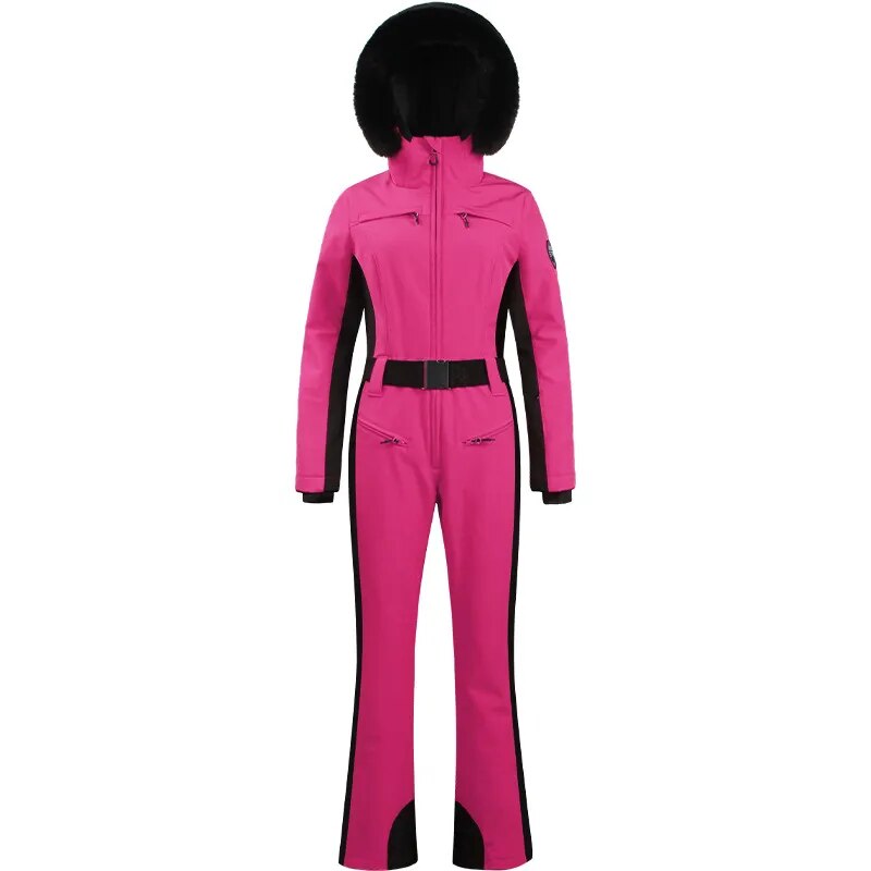2024 One-piece Ski Suit for Women Thickening Snowboard Women Overalls Winter Windproof Waterproof Jumpsuit Clothing Skiing Suit as picture 1
