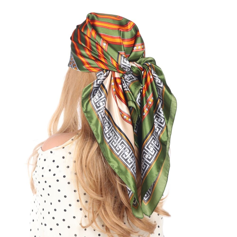 2024 Silk Scarves Luxury Brand Spring Summer Women Head/Hair Scarf 90X90cm Fashion Hijab Bandana Cheveux Foulard Femme