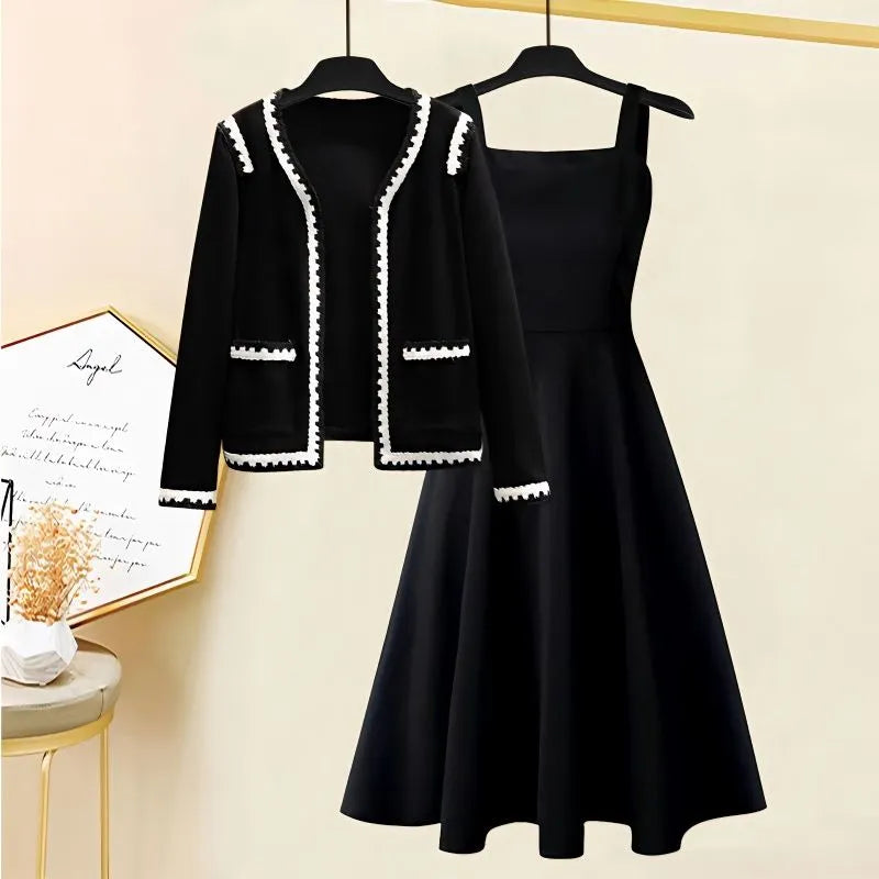 2024 Spring/Summer Korean Edition Skirt Women's New Fashion Versatile Style Top Coat Casual Slim Skirt Two Piece Set Skirt suit