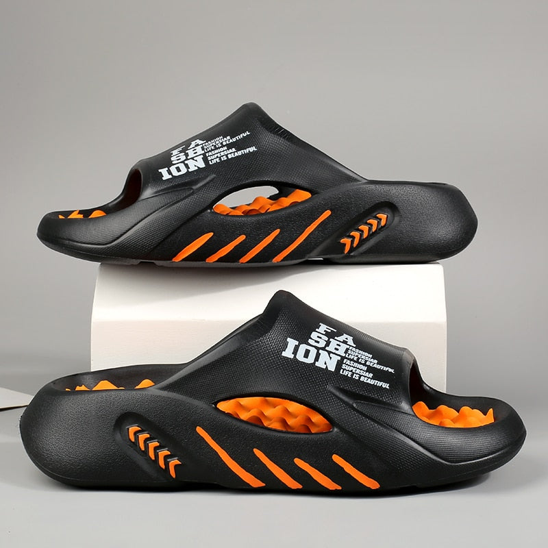 2024 Summer Men Massage Slippers Sides Indoor Outdoor Sandals Beach Casual Shoes Soft Sole Slides Men Flip-flops Men's Sandals AMAIO