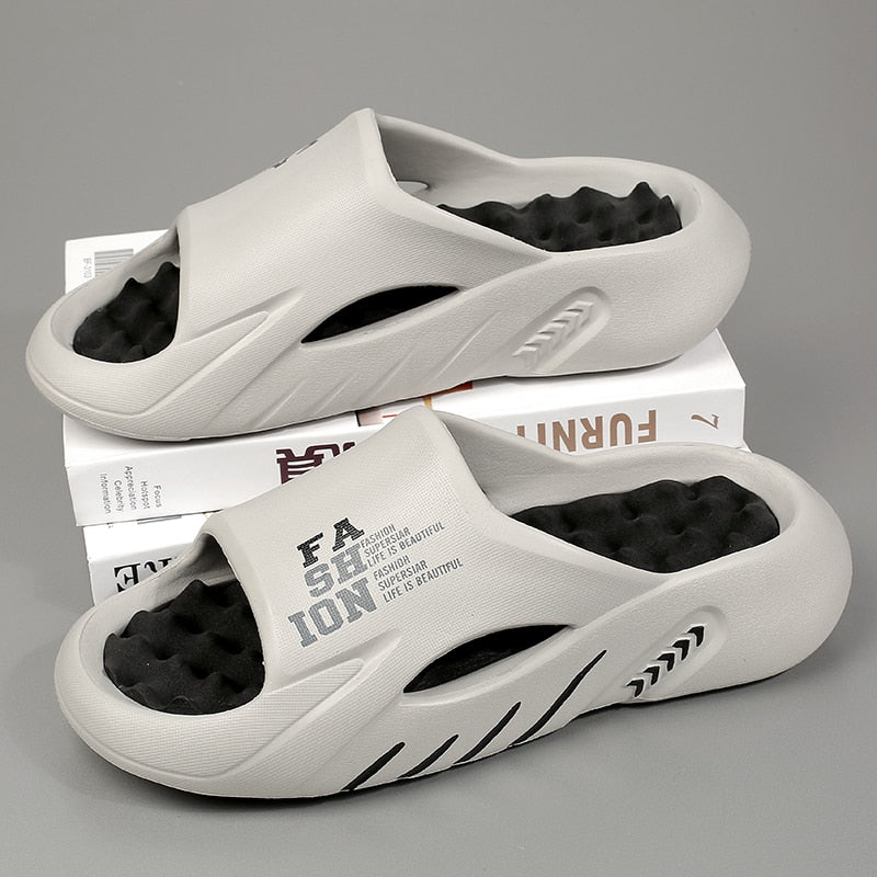2024 Summer Men Massage Slippers Sides Indoor Outdoor Sandals Beach Casual Shoes Soft Sole Slides Men Flip-flops Men's Sandals AMAIO