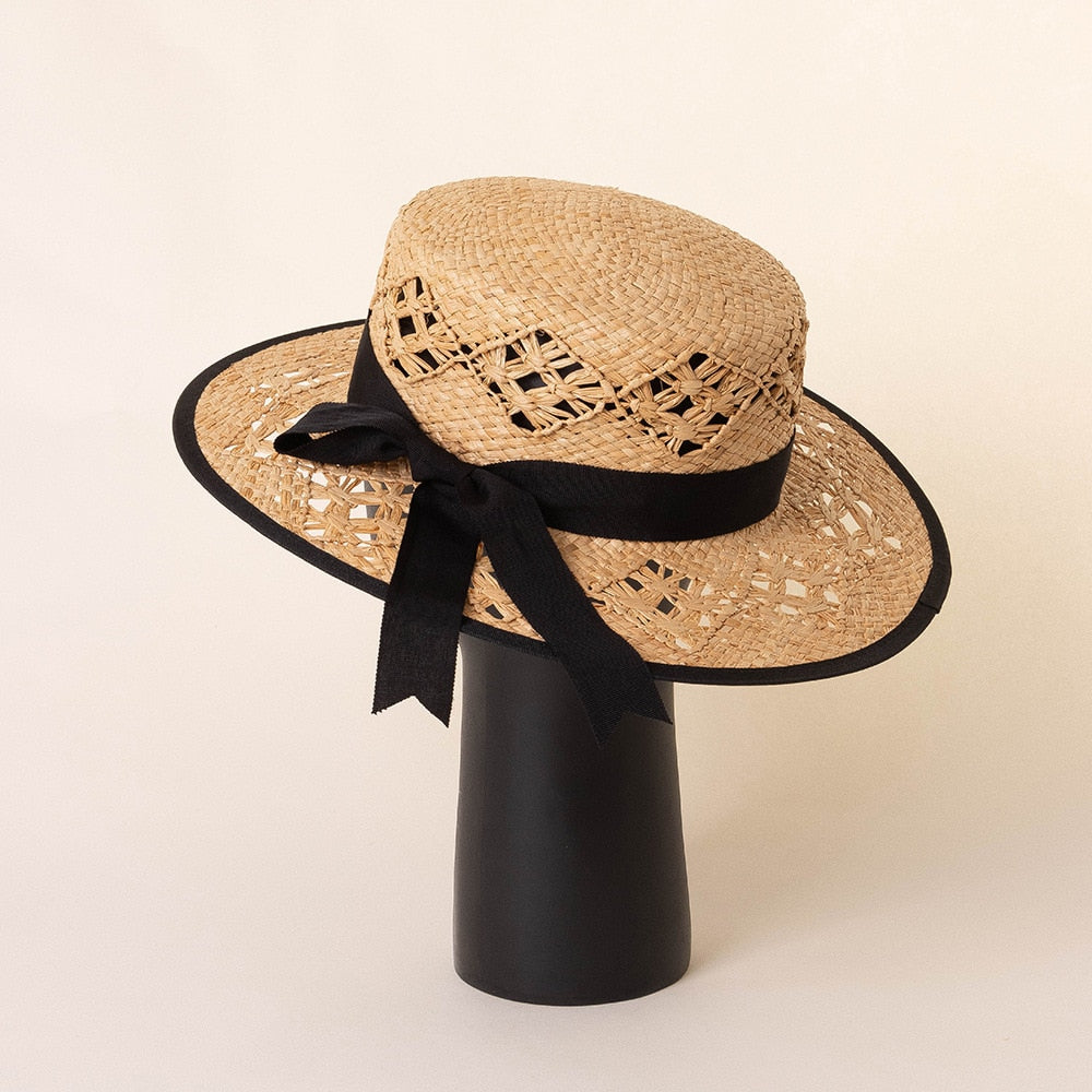 Summer Natural Raffia Straw Hat Large Wide Brim Sun Hats for Women Panama Ladies UPF Travel Holiday Beige Beach Floppy Hat like picture 16