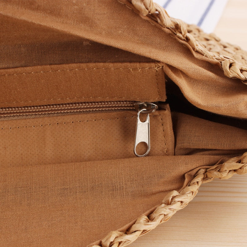 2024 Summer Round Straw Bags for Women Rattan Bag Handmade Woven Beach CrossBody Bag Female Message Handbag Totes