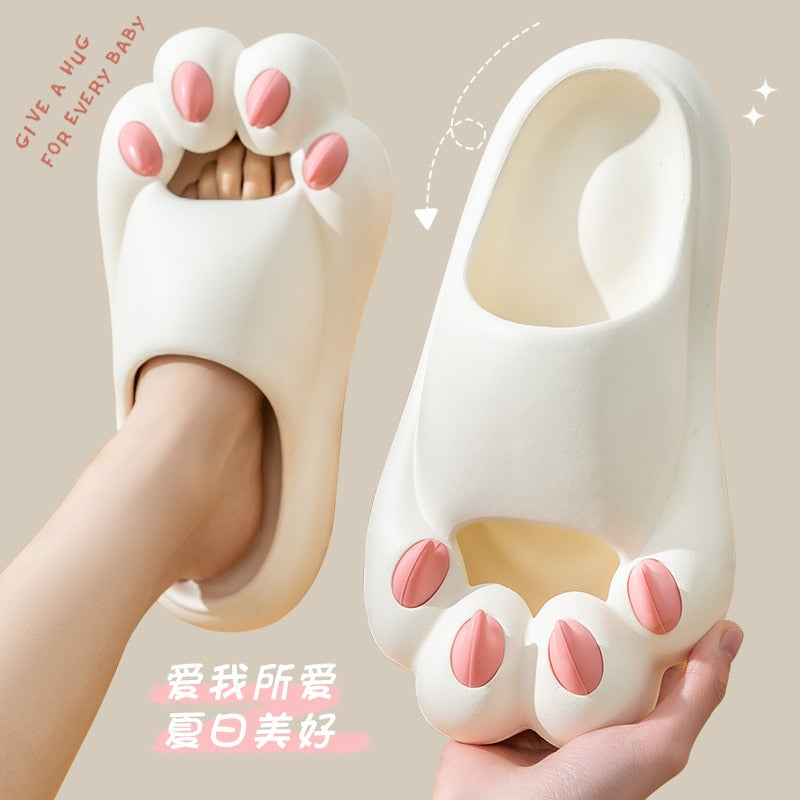 2024 Summer Women Eva Cloud Slippers Femme Cute Cat Claw Sense Indoor Home House Sandals Chinelo Nuvem Slides