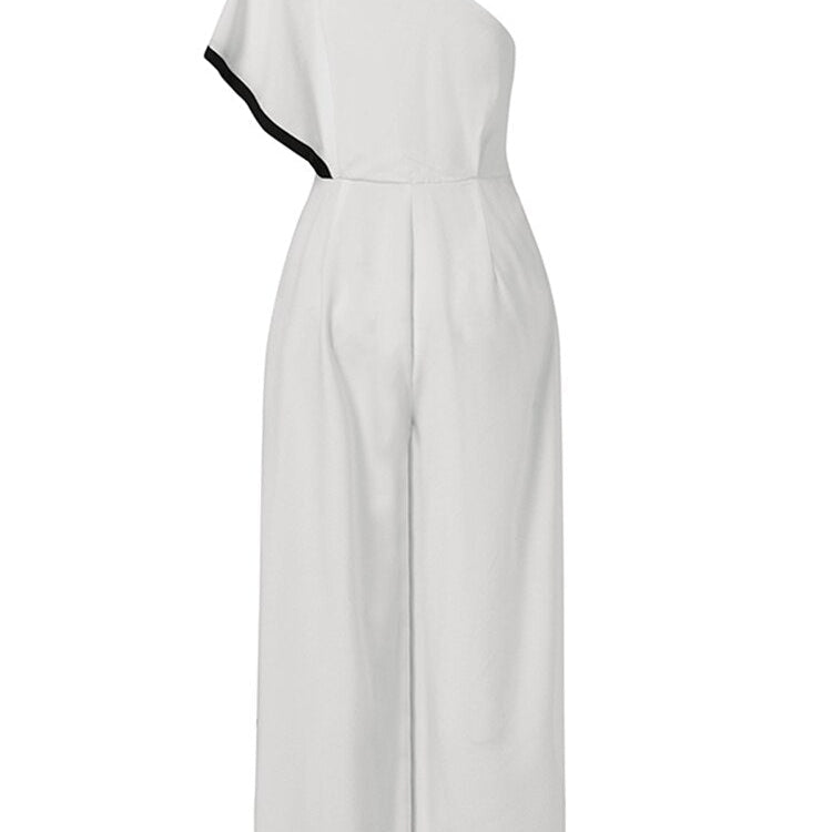 2024 VONDA Women's Summer Rompers Elegant Office Formal Jumpsuits Casual Solid One Shoulder Sexy Loose Party Overalls Oversized