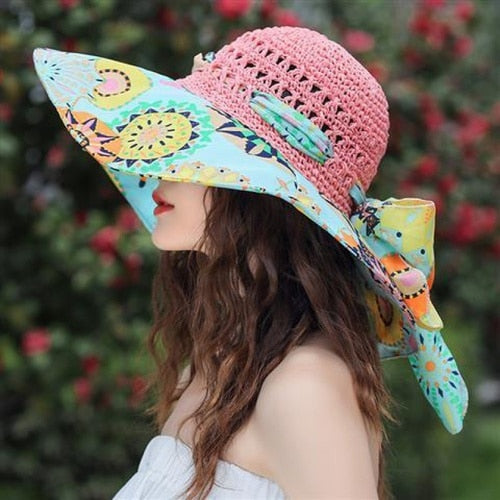 2024 new seaside hat summer beach hat female visor hat fashion fisherman's hat sunscreen sun hat anti-UV straw hats for women AMAIO